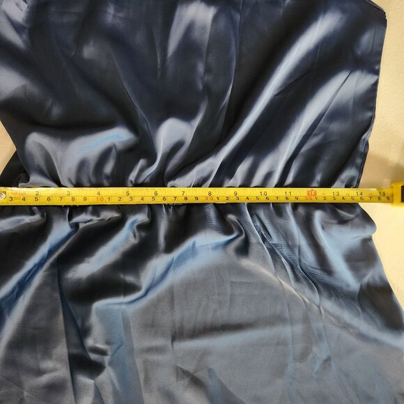 Pretty Garden Dress Medium Satin Maxi Keyhole Back Elastic Waist NWT - Picture 12 of 15